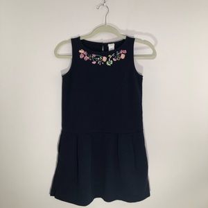 Crew cuts embroidered navy dress